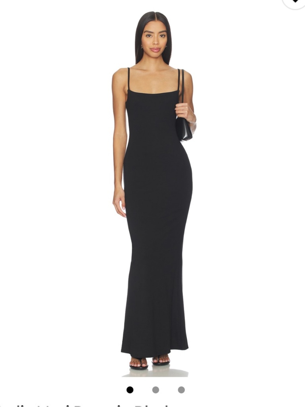 Minimalist Black Maxi Dress with Thin Straps